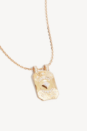 18k Gold Plated My Moon and Stars Rectangular Necklace by By Charlotte - gold pendant necklace with celestial design, designed for a delicate meaningful look.