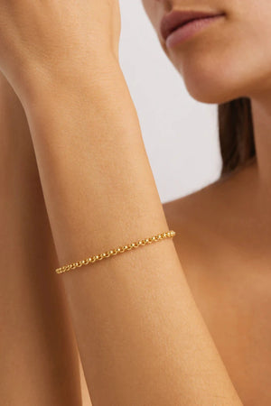 18k Gold Vermeil Belcher Chain Bracelet by By Charlotte, timeless layering chain in luminous gold, a trendy piece perfect for everyday elegance or stacking.