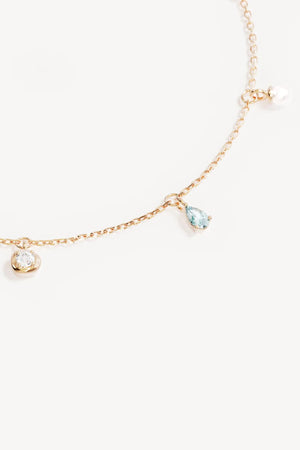 18k Gold Vermeil Breathe in Stillness Anklet by By Charlotte - pearl and gemstone anklet designed for delicate elevated styling.