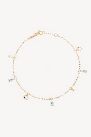 18k Gold Vermeil Breathe in Stillness Anklet by By Charlotte - pearl and gemstone anklet designed for delicate elevated styling.