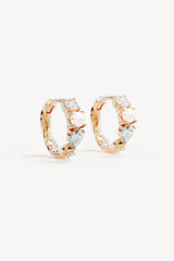 18k Gold Vermeil Breathe in Stillness Hoops by By Charlotte - pearl and gemstone hoop earrings designed for elevated everyday styling.