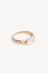 18k Gold Vermeil Celestial Skies Ring by By Charlotte - gold ring with moon and star details, designed for a delicate celestial look.