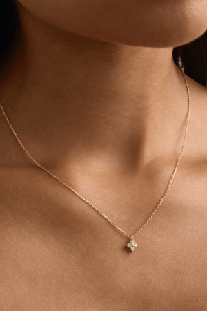 18k Gold Vermeil Crystal Bloom Necklace in Gold by By Charlotte, gold necklace with CZ pendant. Perfect for everyday wear or meaningful gifting.
