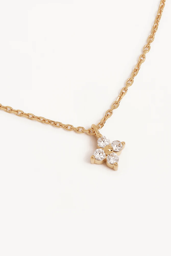 18k Gold Vermeil Crystal Bloom Necklace in Gold by By Charlotte, gold necklace with CZ pendant. Perfect for everyday wear or meaningful gifting.