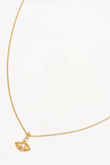 18k Gold Vermeil I Am Protected Necklace by By Charlotte, gold necklace with evil eye pendant. Perfect for everyday wear or meaningful styling.
