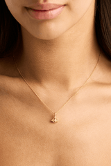 18k Gold Vermeil I Am Protected Necklace by By Charlotte, gold necklace with evil eye pendant. Perfect for everyday wear or meaningful styling.