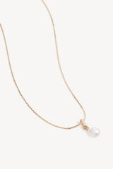 18k Gold Vermeil Love With Grace Lab-Grown Diamond Pearl Necklace By Charlotte - gold necklace with pearl and diamonds, designed for a delicate timeless look.