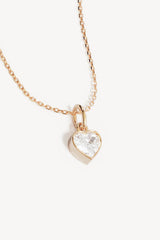 18k Gold Vermeil Love You More Necklace by By Charlotte - gold necklace with heart stone, designed for a delicate romantic look.