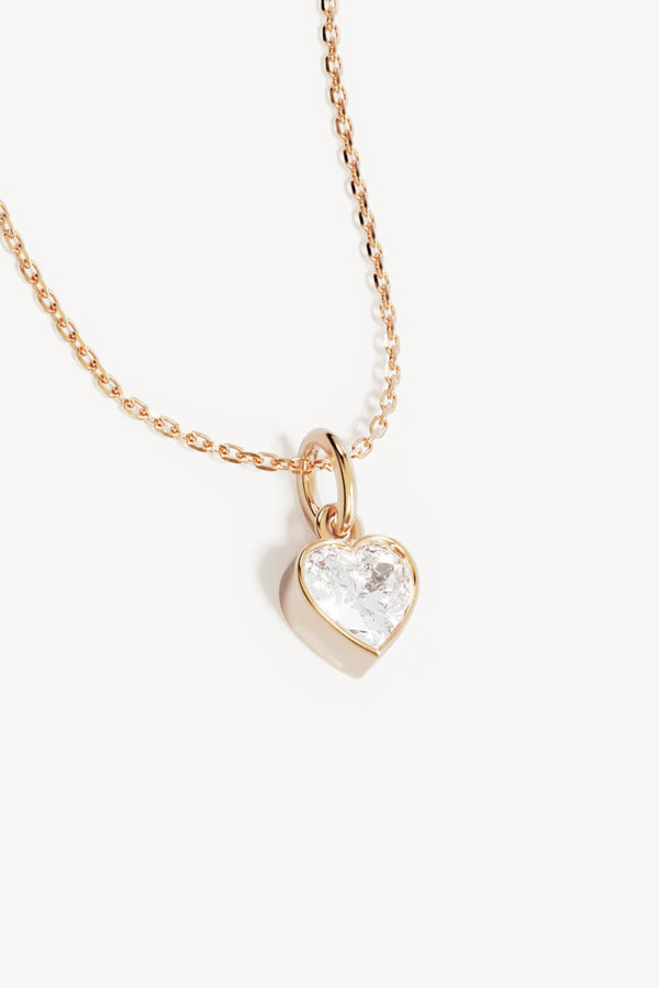 18k Gold Vermeil Love You More Necklace by By Charlotte - gold necklace with heart stone, designed for a delicate romantic look.
