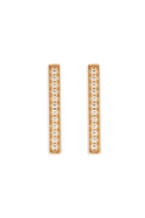 18k Gold Vermeil With Love Hoops in Gold by By Charlotte, rectangular hoops with pavé crystals for subtle shine. Perfect for everyday wear or events.