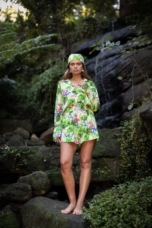 Sneaky Link | Open Neck Blouse Jungle | Girls With Gems