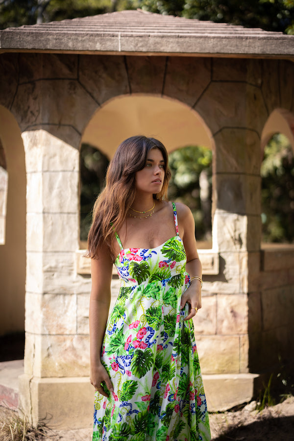 Sneaky Link | Strappy Maxi Dress Jungle | Girls With Gems