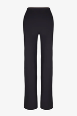 Neoprene Wide Leg Pant Black by Commando, luxury Italian neoprene with smoothing waistband, light compression, and flared silhouette for casual or polished looks.