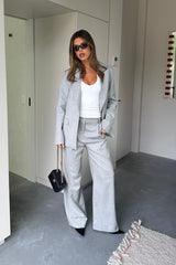 Ella Squire Single Breasted Blazer Grey