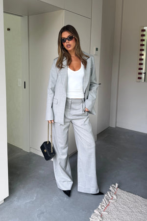 Ella Squire Single Breasted Blazer Grey