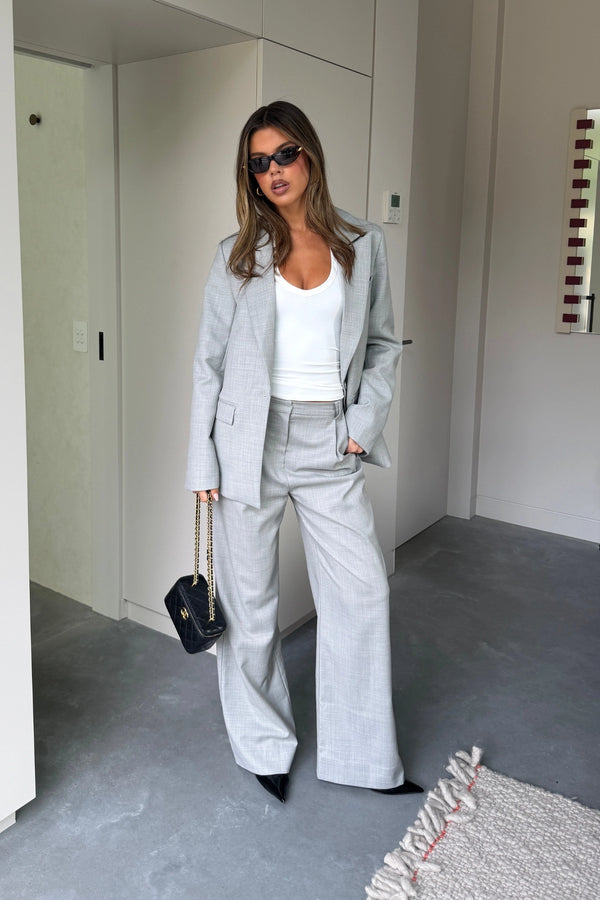 Ella Squire Single Breasted Blazer Grey