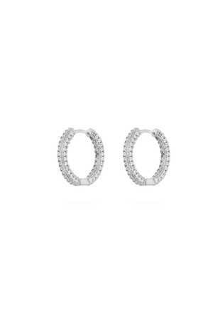 Avant Studio | Priscilla Pave Hoops Silver | Girls with Gems