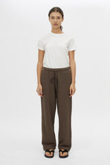 Lloyd Track Pant Chocolate by Camilla and Marc - relaxed knit track pants with drawstring waist and straight leg, perfect for elevated loungewear styling.