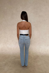 Kendrick Straight Leg Jean Light Blue by Sneaky Link – a viral stretch denim with straight fit. Perfect for everyday styling.