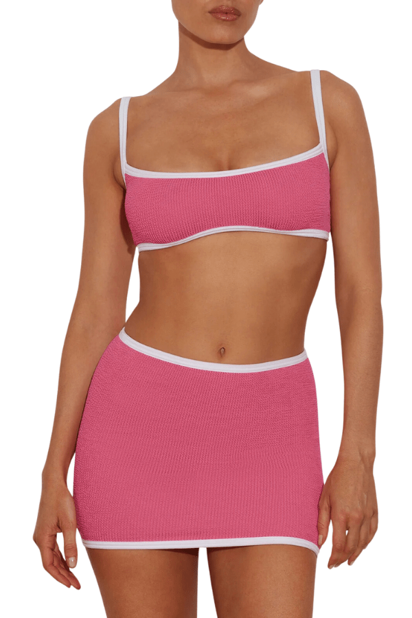 Hunza G | Swimskirt Bikini Bottom Candy Pink | Girls with Gems