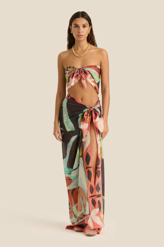 Square Pareo Kinded by Soleil Soleil, signature cotton voile pareo designed for endless styling from beach wrap to everyday scarf.