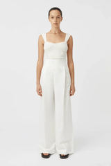 Ariel Tank Cream by Camilla and Marc – crochet-knit with bust shaping and mesh details, a chic staple perfect for brunches or stylish summer getaways.