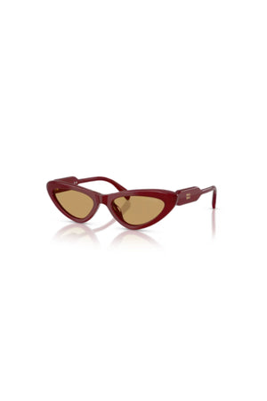 Cat Eye Sunglasses Opal Burgundy by Miu Miu, acetate frame with tinted lenses, perfect for elevated everyday styling