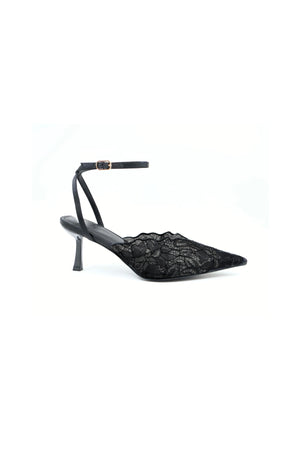 Diana Lace Heels Black
