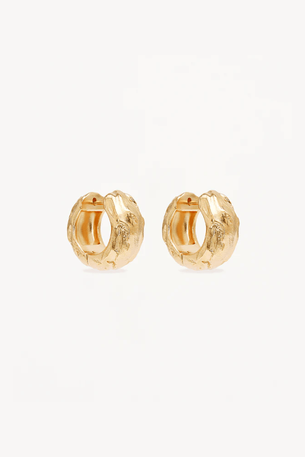 By Charlotte | 18k Gold Plated Drift Hoops | Girls with Gems