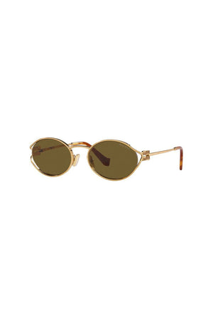 Boston Gold sunglasses by Luv Lou, chic gold lenses with sleek metal frame, 100% UV protection, polarized CR39 lenses, lightweight and perfect for any occasion.