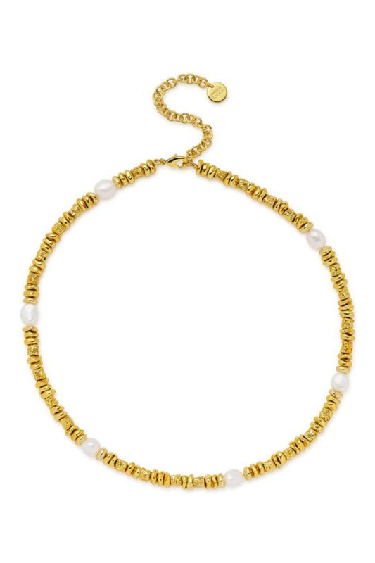 Creo Necklace by Amber Sceats, pearl and gold statement necklace, perfect for elevated occasion styling