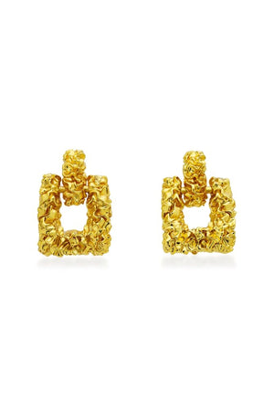 Boa Earrings by Amber Sceats, textured gold statement earrings, perfect for elevated everyday or evening styling