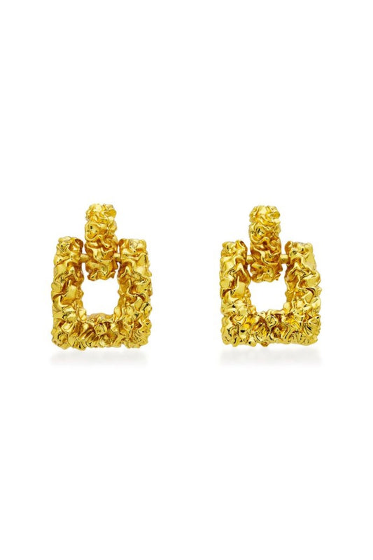 Boa Earrings by Amber Sceats, textured gold statement earrings, perfect for elevated everyday or evening styling