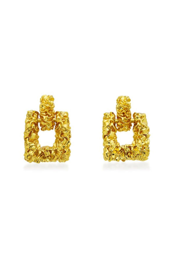 Boa Earrings by Amber Sceats, textured gold statement earrings, perfect for elevated everyday or evening styling