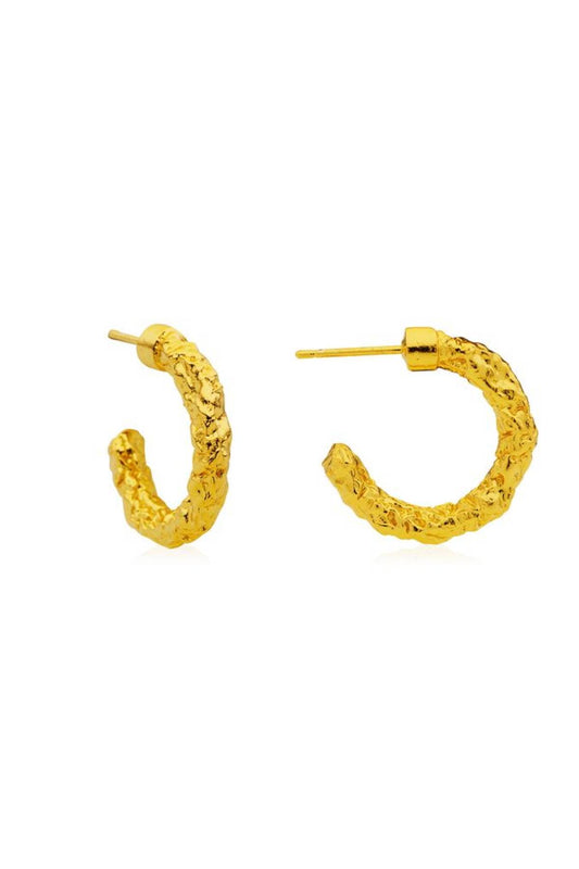 Tubac Earrings by Amber Sceats - textured gold hoop earrings with polished finish, designed for effortless everyday styling.