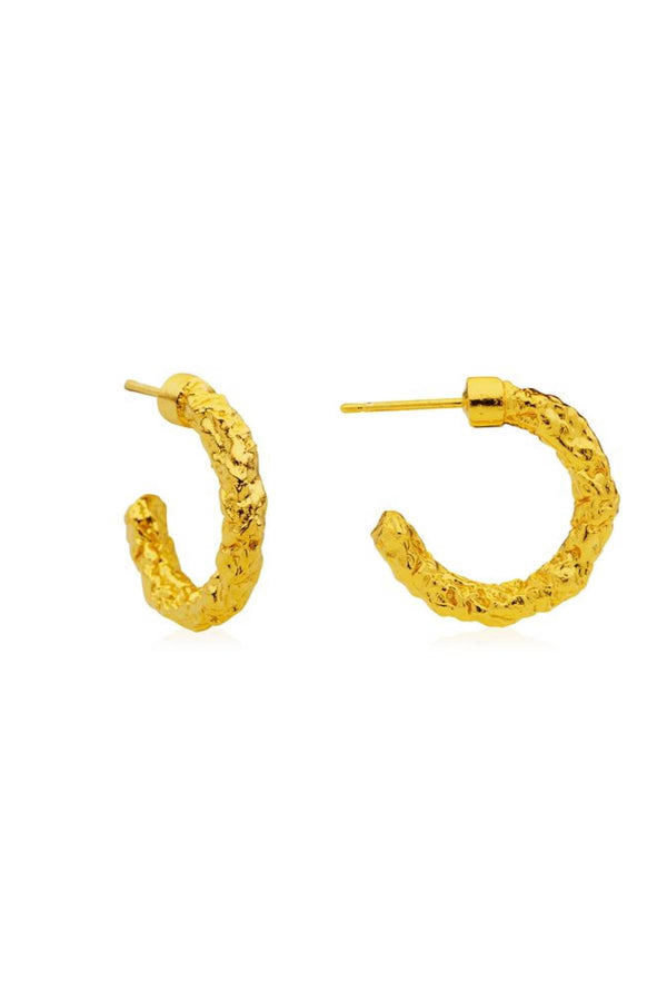 Tubac Earrings by Amber Sceats - textured gold hoop earrings with polished finish, designed for effortless everyday styling.