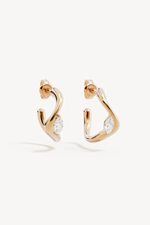 Crystal Wings Hoops by By Charlotte – 18k gold vermeil hoop earrings with marquise cubic zirconia stones.