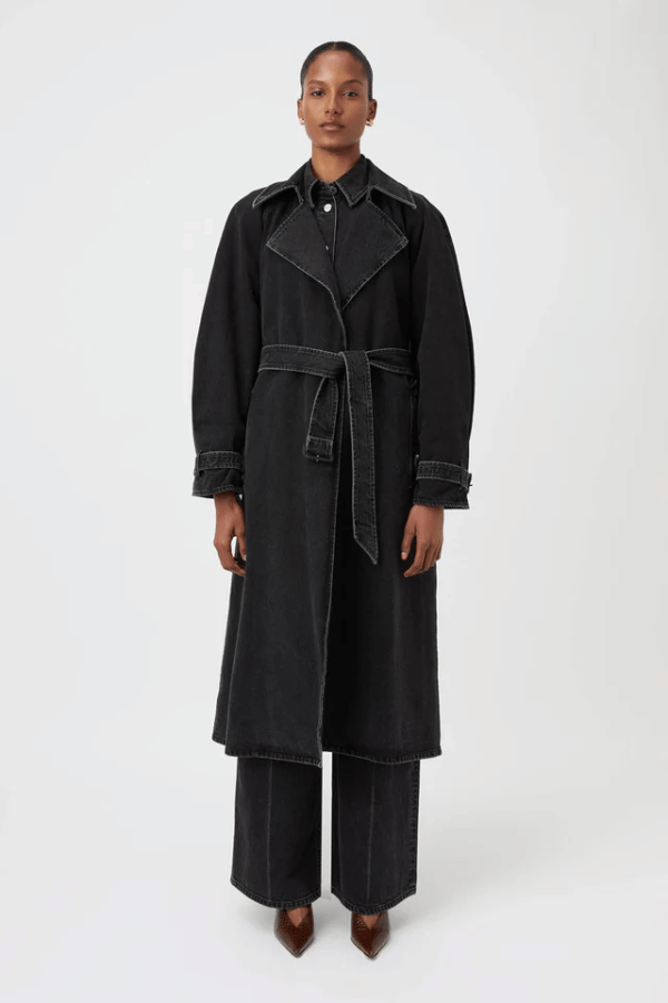 Camilla and Marc | Bea Denim Trench Coat Soft Black | Girls With Gems