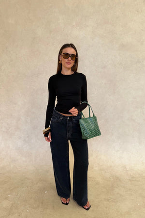 Yoko Baggy Send Off Mid Vintage Indigo by Neuw Denim, trendy oversized baggy jeans with a low-rise waist and ultra-relaxed fit. Perfect for a slouchy, lived-in look with styling versatility, crafted from rigid denim that molds to your shape over time.