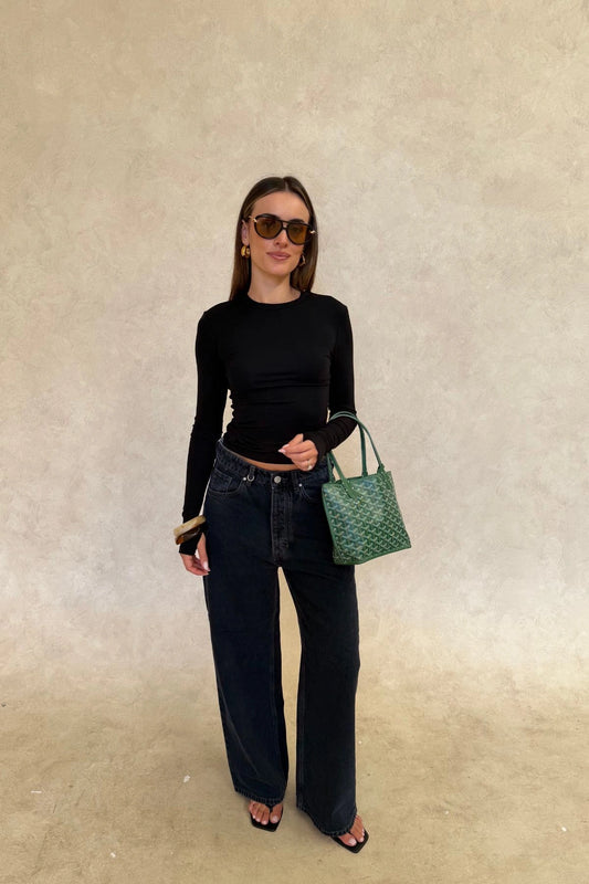 Yoko Baggy Send Off Mid Vintage Indigo by Neuw Denim, trendy oversized baggy jeans with a low-rise waist and ultra-relaxed fit. Perfect for a slouchy, lived-in look with styling versatility, crafted from rigid denim that molds to your shape over time.