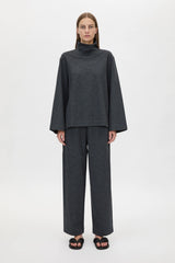 Sabine Lounge Top Charcoal Marle