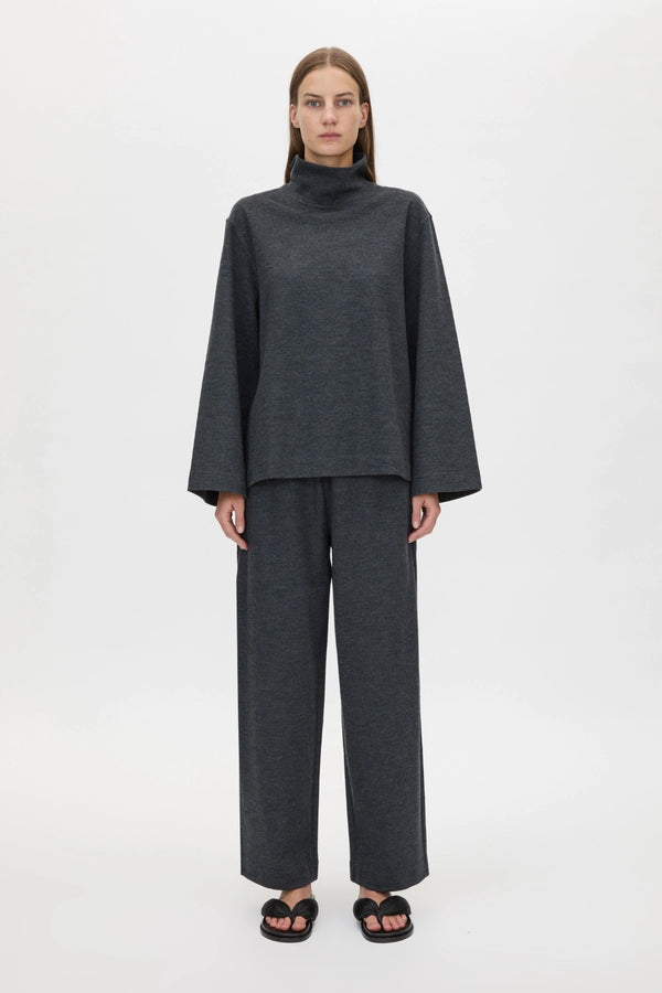 Sabine Lounge Top Charcoal Marle