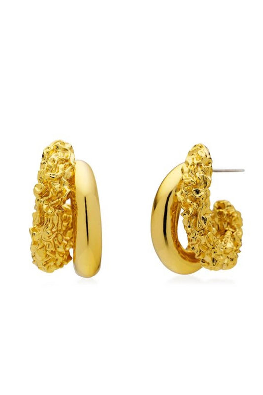 Indio Earrings by Amber Sceats, layered gold hoop earrings, perfect for elevated everyday or evening styling