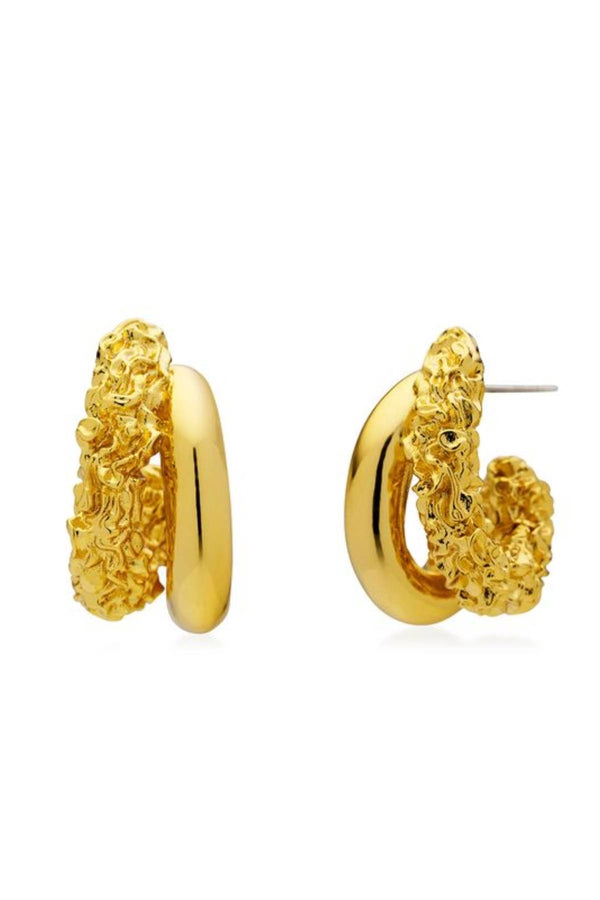 Indio Earrings by Amber Sceats, layered gold hoop earrings, perfect for elevated everyday or evening styling