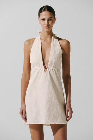 Louise Mini Dress Salina by Baobab, V neck mini dress with open back, perfect for resort or evening styling