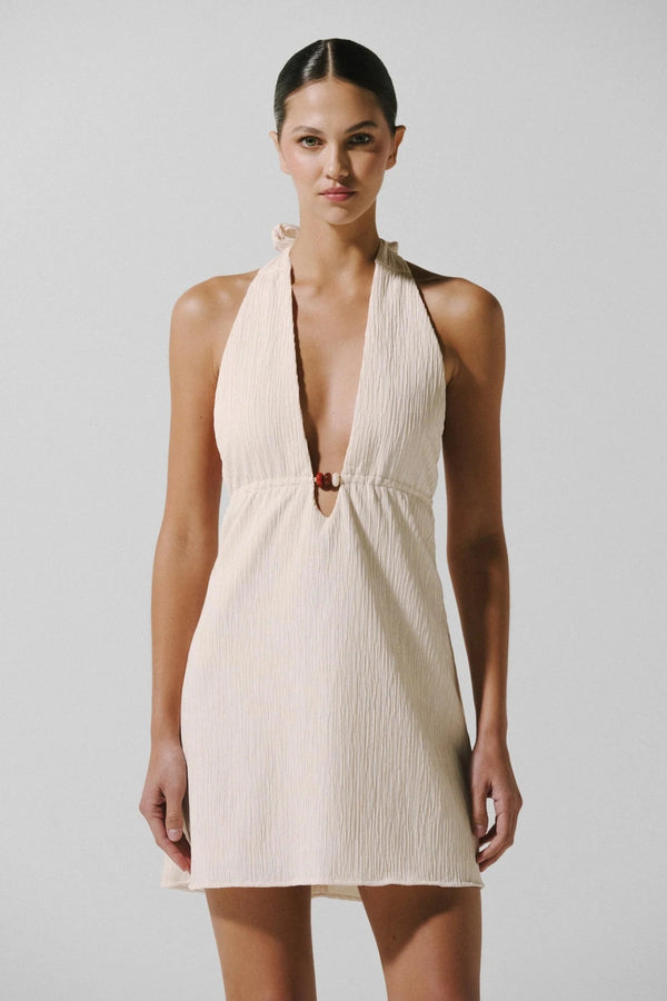 Louise Mini Dress Salina by Baobab, V neck mini dress with open back, perfect for resort or evening styling