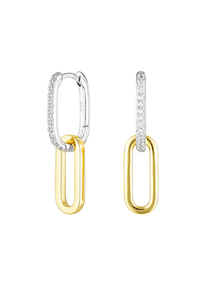 Avant Studio | Celine Earrings Silver Pavé/Gold | Girls with Gems