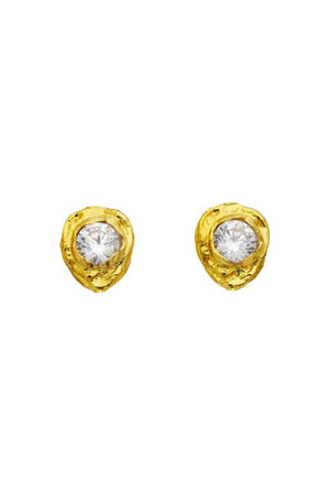 Hesperia Earrings by Amber Sceats, crystal and gold stud earrings, perfect for elevated everyday styling
