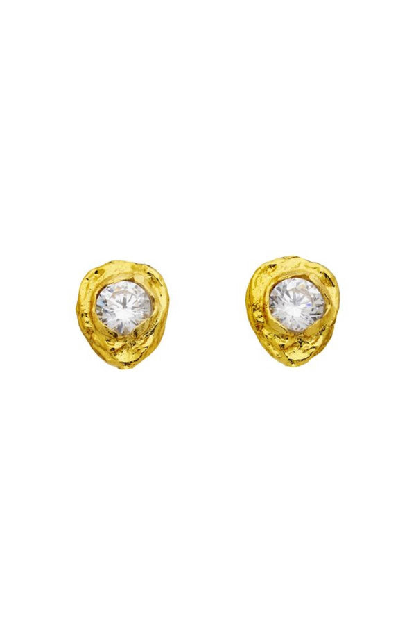 Hesperia Earrings by Amber Sceats, crystal and gold stud earrings, perfect for elevated everyday styling