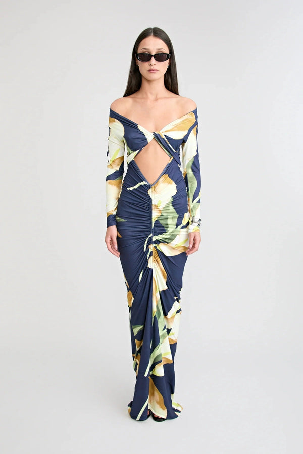 Loni Long Sleeve Dress by Pfeiffer, ruched long sleeve jersey dress, perfect for day to night styling